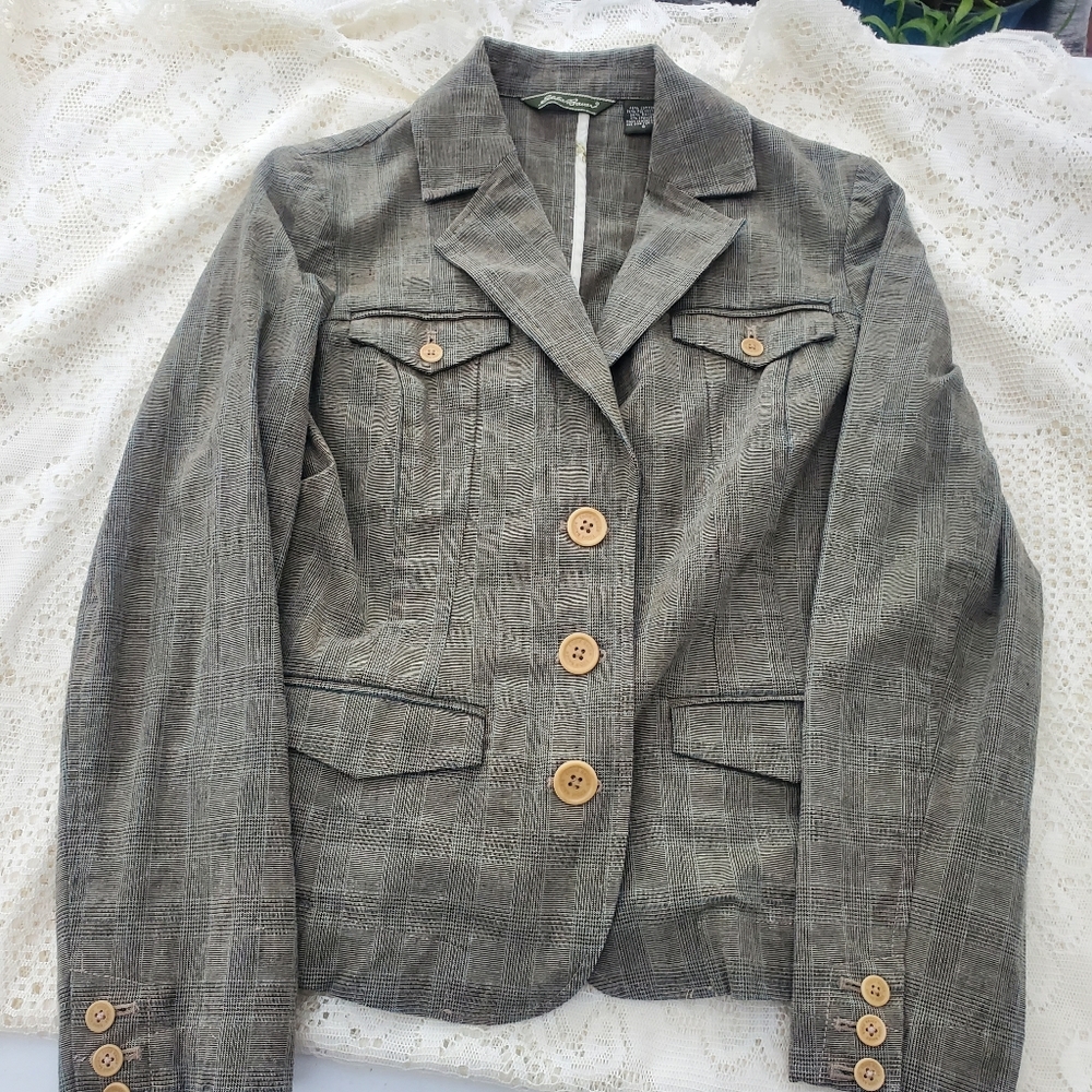 Eddie Bauer Plaid Blazer Women's Size 6 EUC
